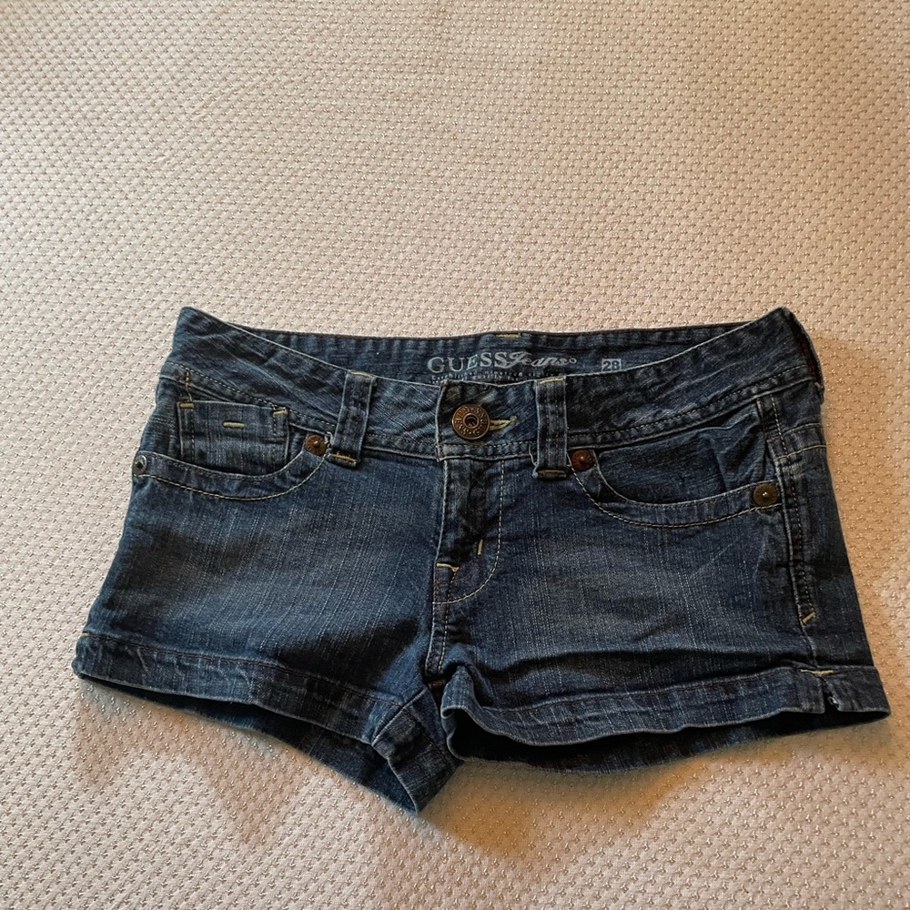 Guess jean shorts dark wash